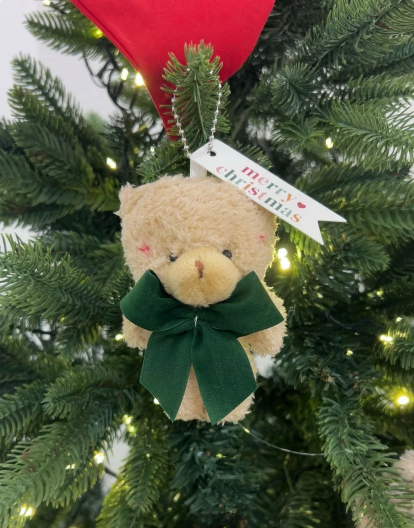 Orsetto fiocco velluto verde Orsetto fiocco velluto verde - immagine 2