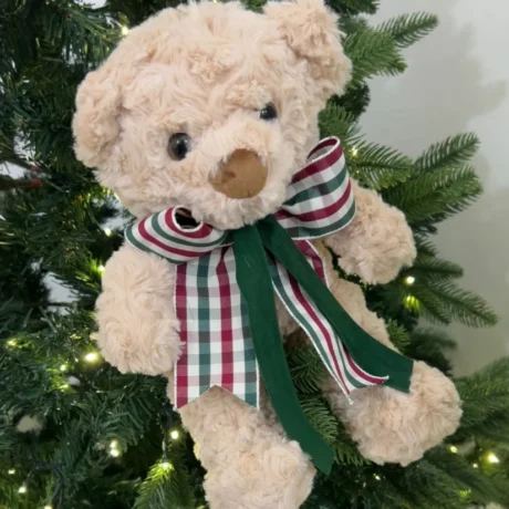 orso di peluche fiocco a quadretti