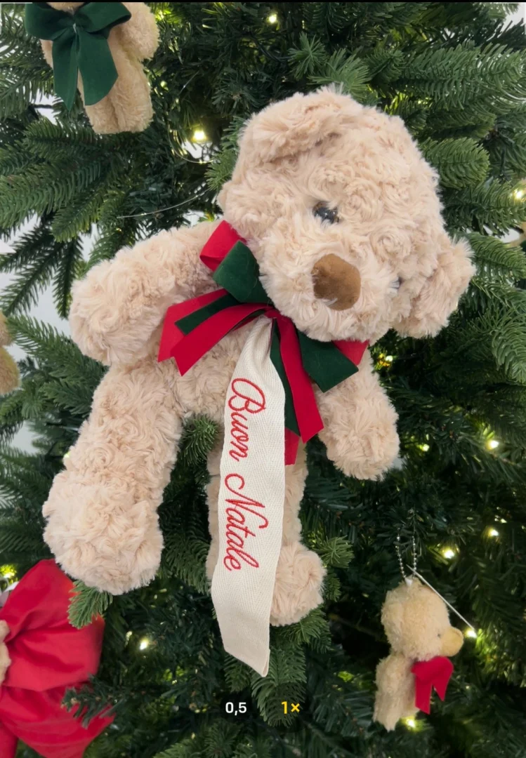 orso di peluche ricamo Buon Natale orso di peluche ricamo Buon Natale - immagine 2