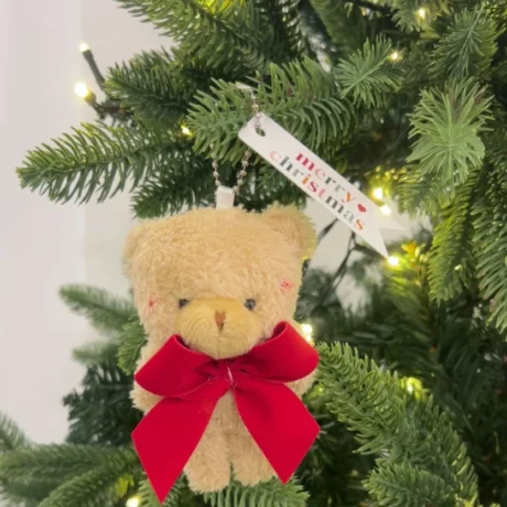 Orsetto fiocco velluto rosso