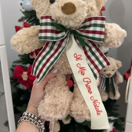 orso di peluche ricamo Il mio primo Natale