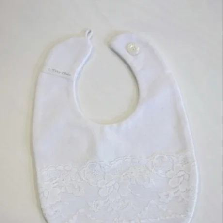 Bavetta bimba bianca con pizzo